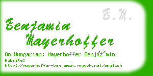 benjamin mayerhoffer business card